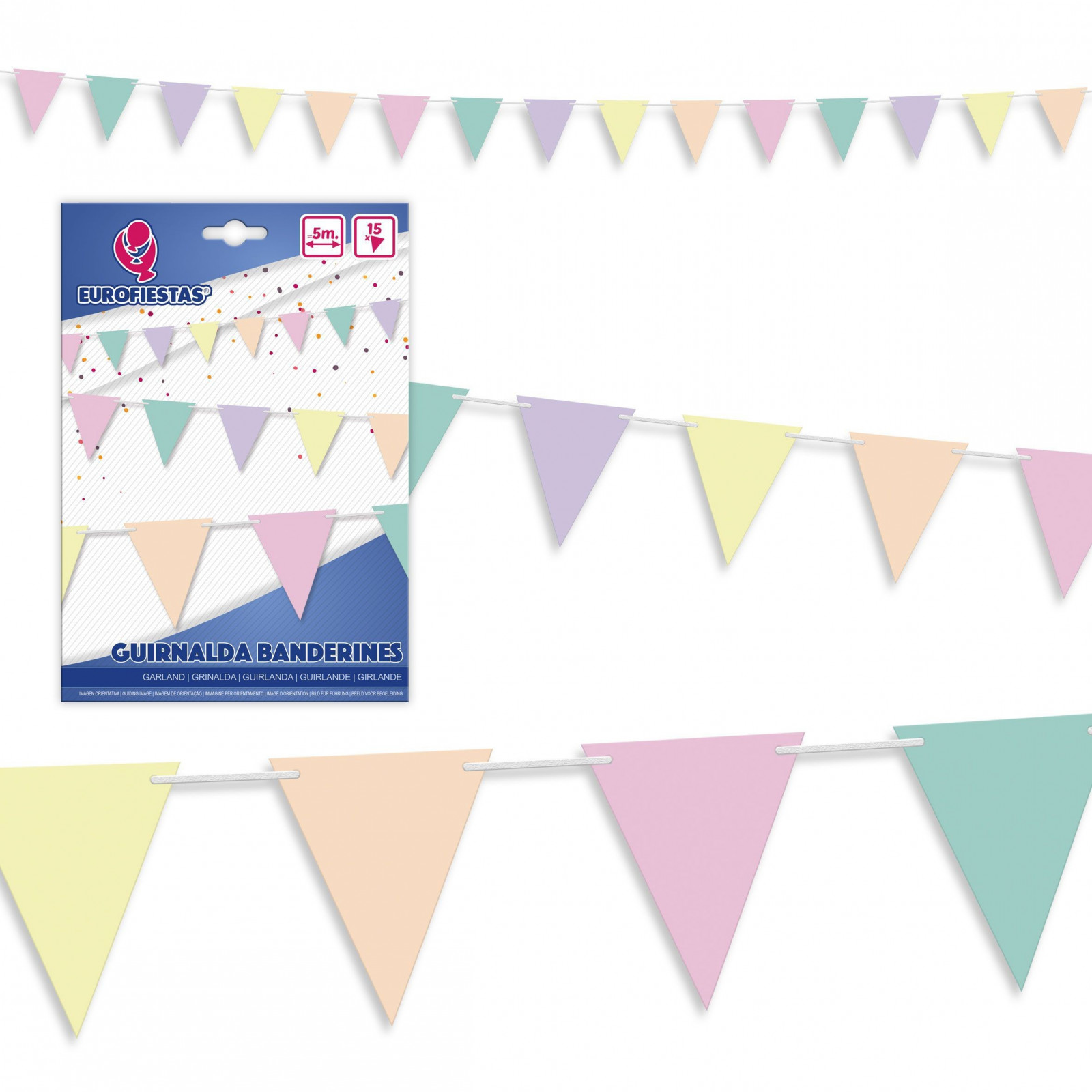 Guirlande de fanions pastel