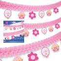 Guirlande en papier joyeux anniversaire rose