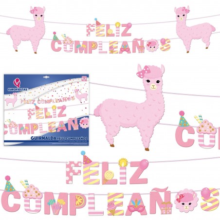 Guirlande joyeux anniversaire lama