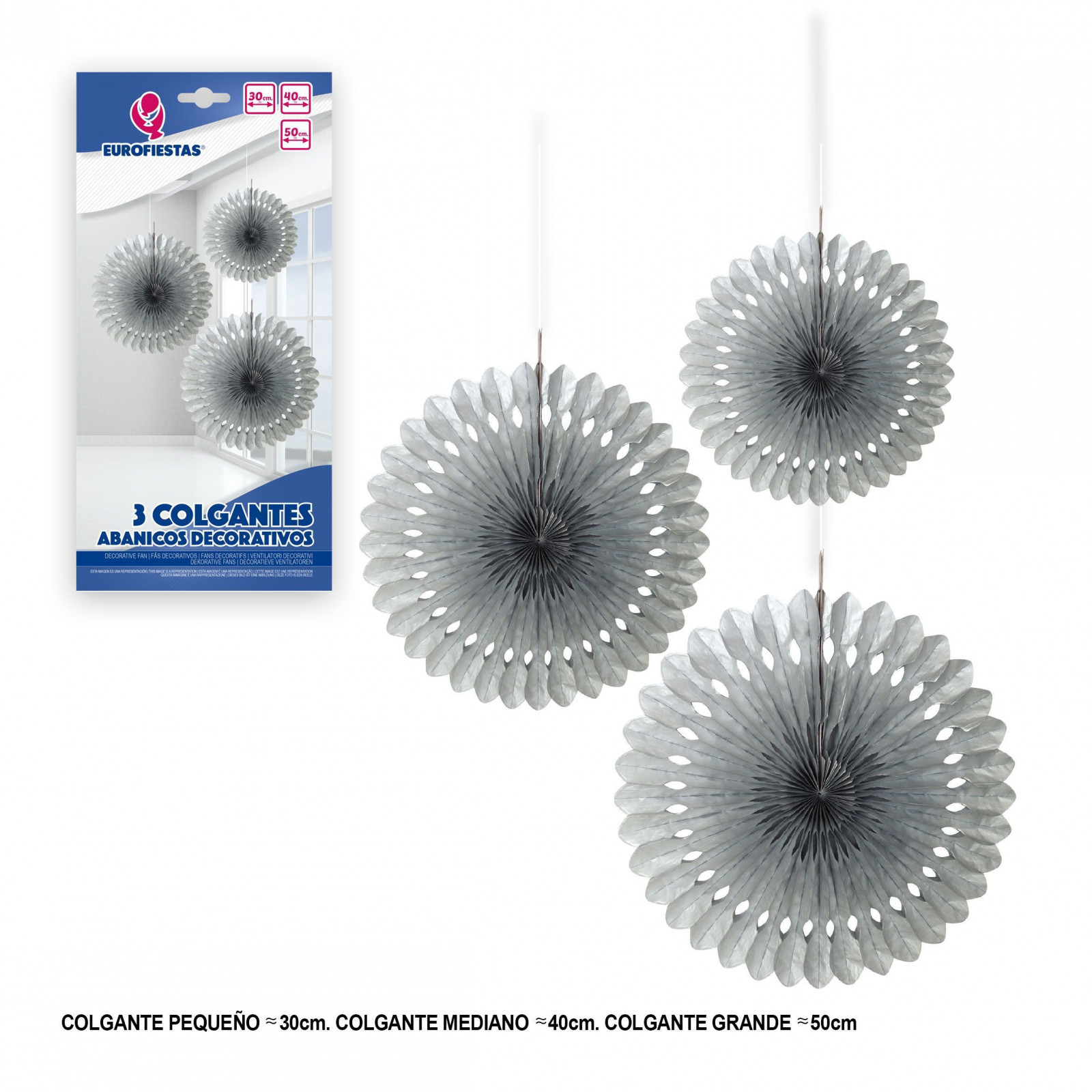Ensemble de 3 pendentifs décoratifs en argent