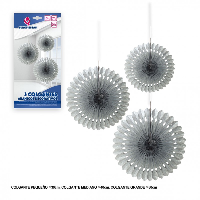 Ensemble de 3 pendentifs décoratifs en argent