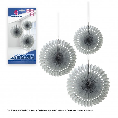 Ensemble de 3 pendentifs décoratifs en argent