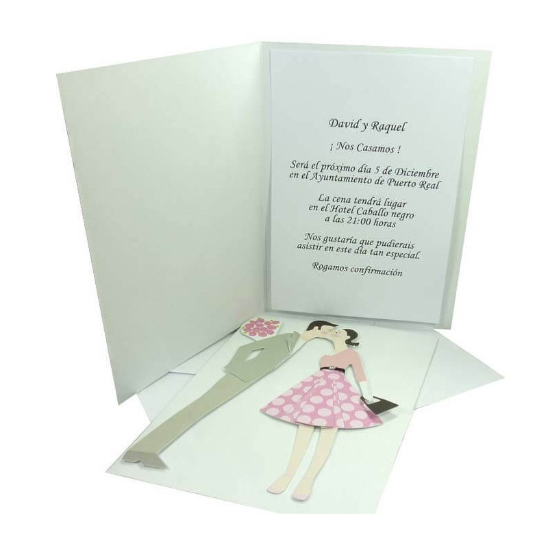 Faire part d’invitation de mariage bisou