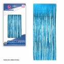Rideau à franges décoratif bleu clair