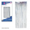 Rideau frangé 2x1 pois argent