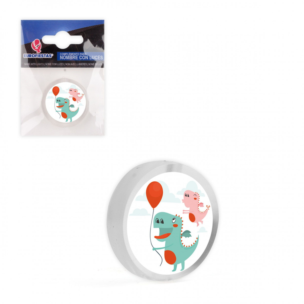 Nom LED cercle dinosaure