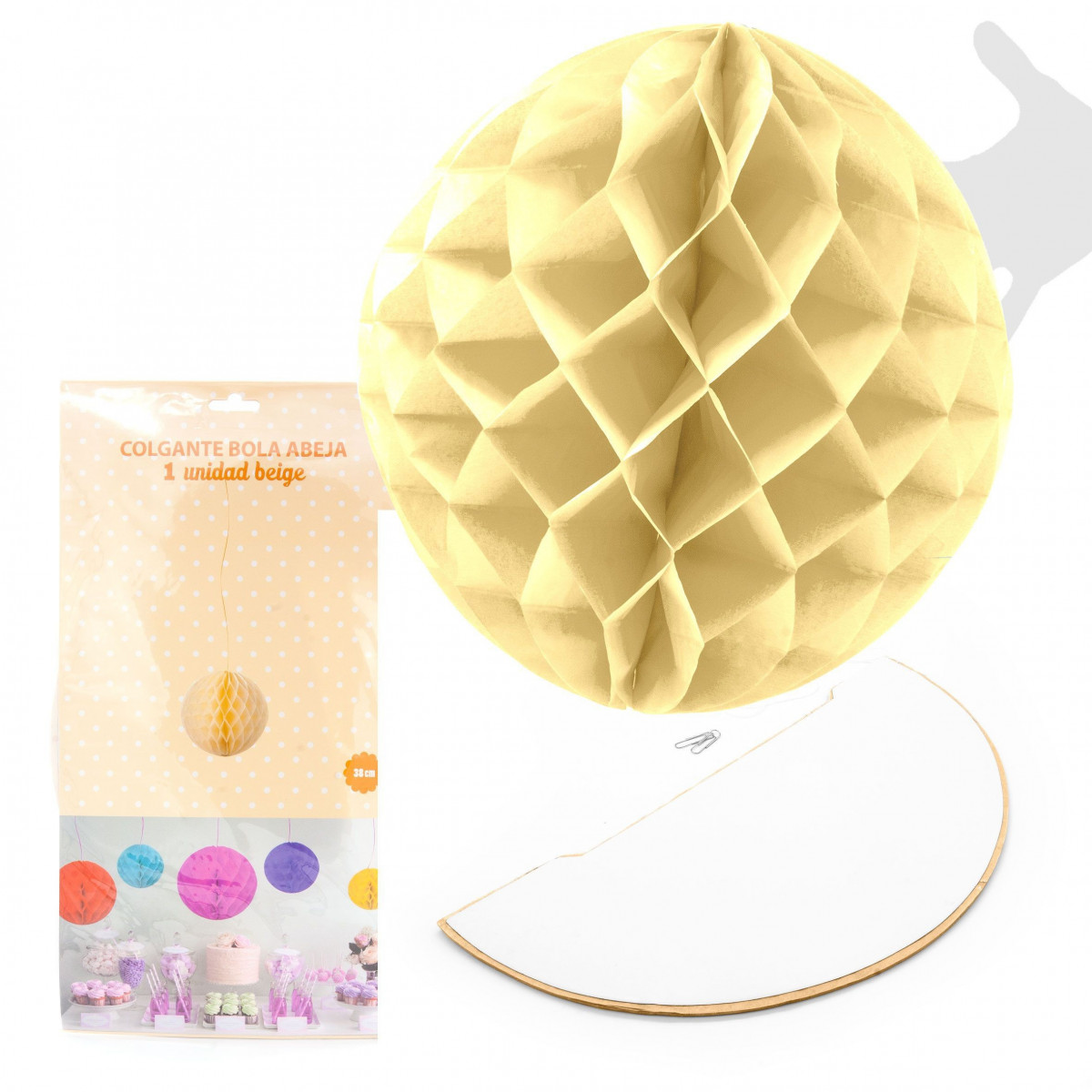 Boule abeille 1u.38cm beige