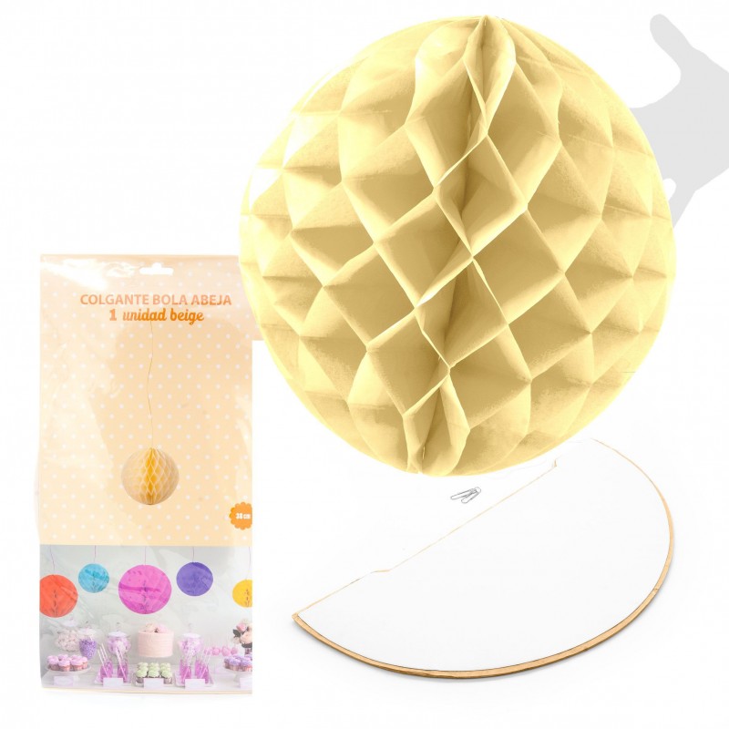 Boule abeille 1u.38cm beige