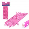 Paille en papier fushia