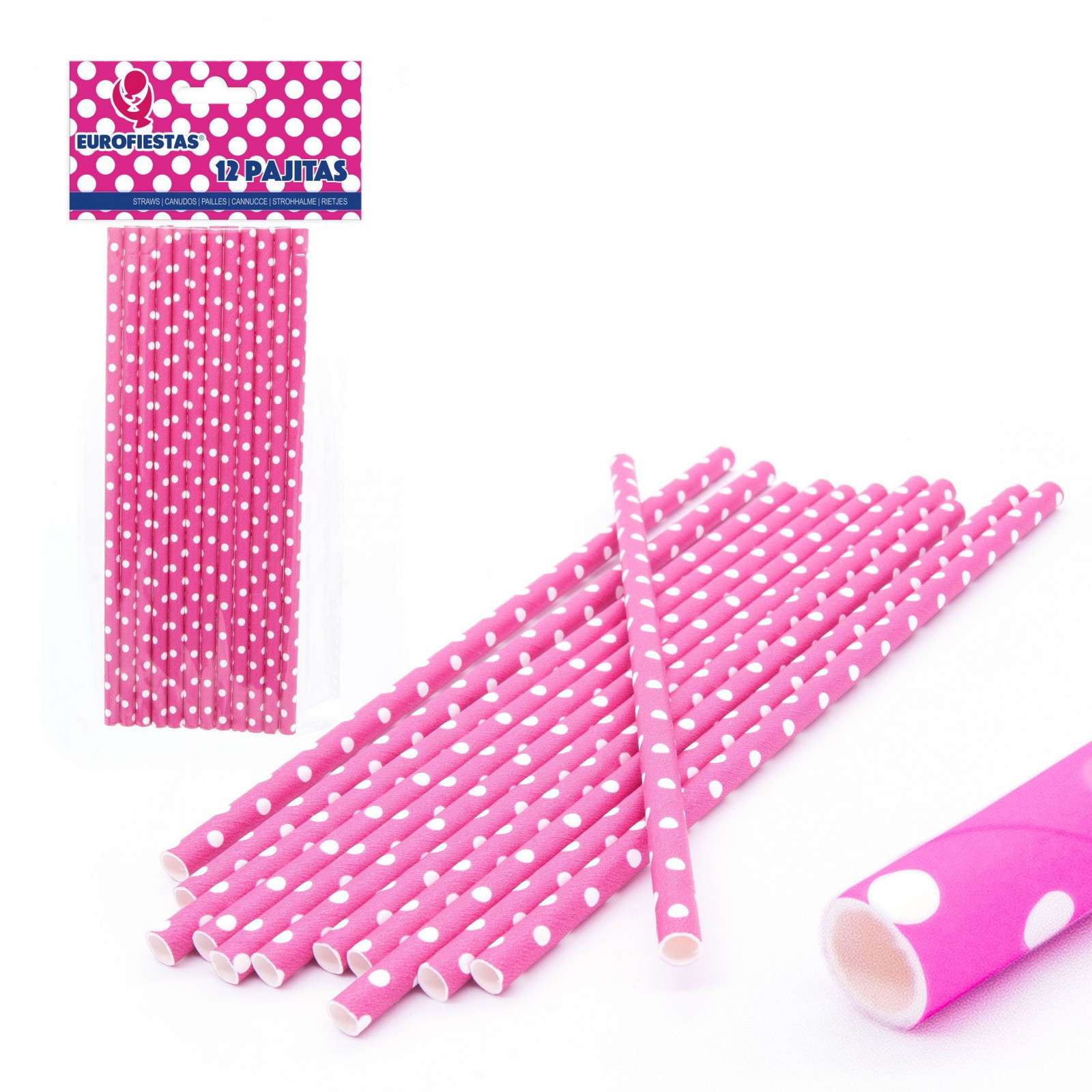 Paille en papier fushia