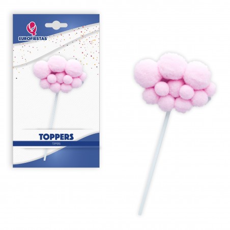 Topper Nuage Rose Pompon