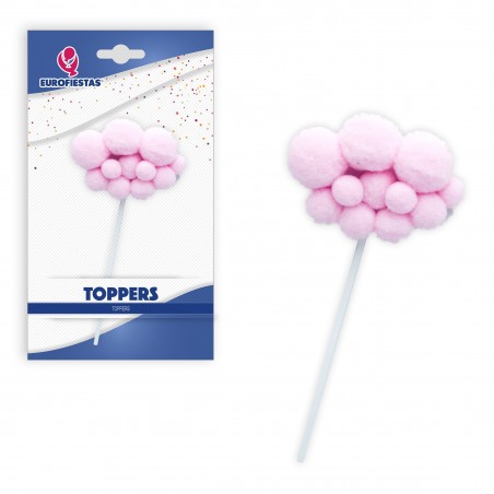 Topper nuage rose pompon