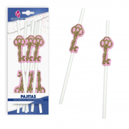 Pailles clés or rose