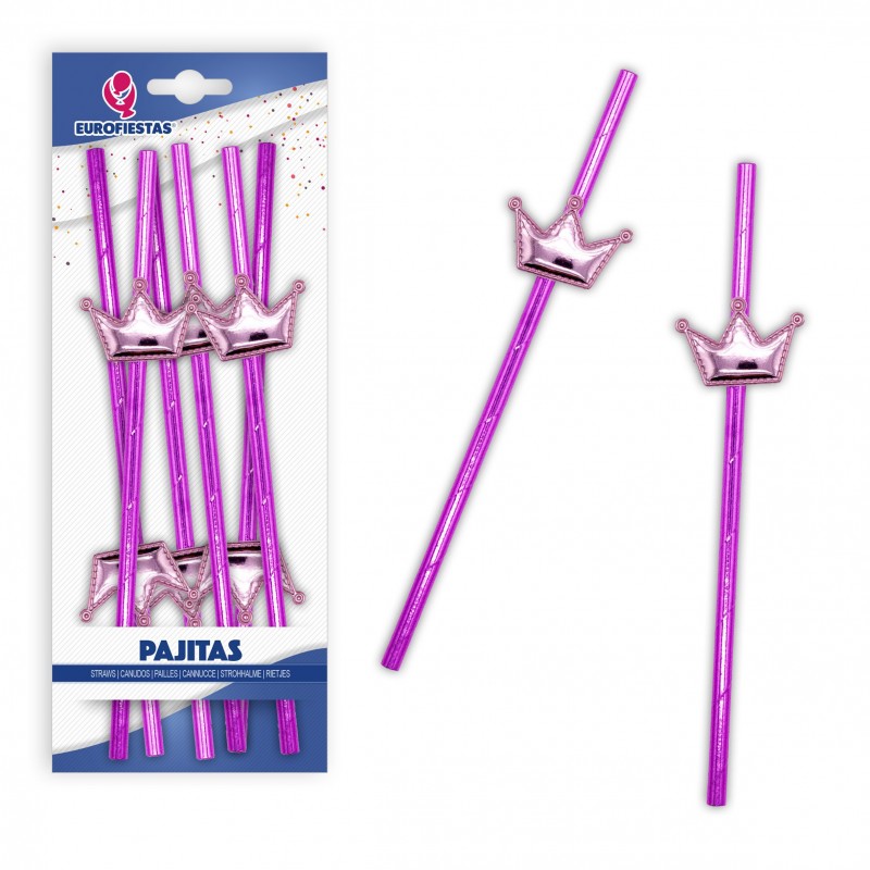 Paille couronne rose