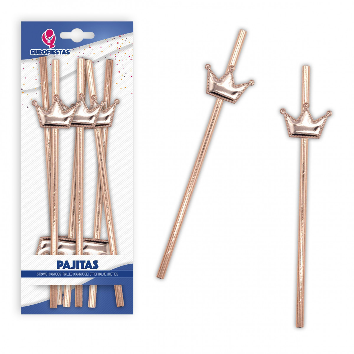 Paille couronne or rose