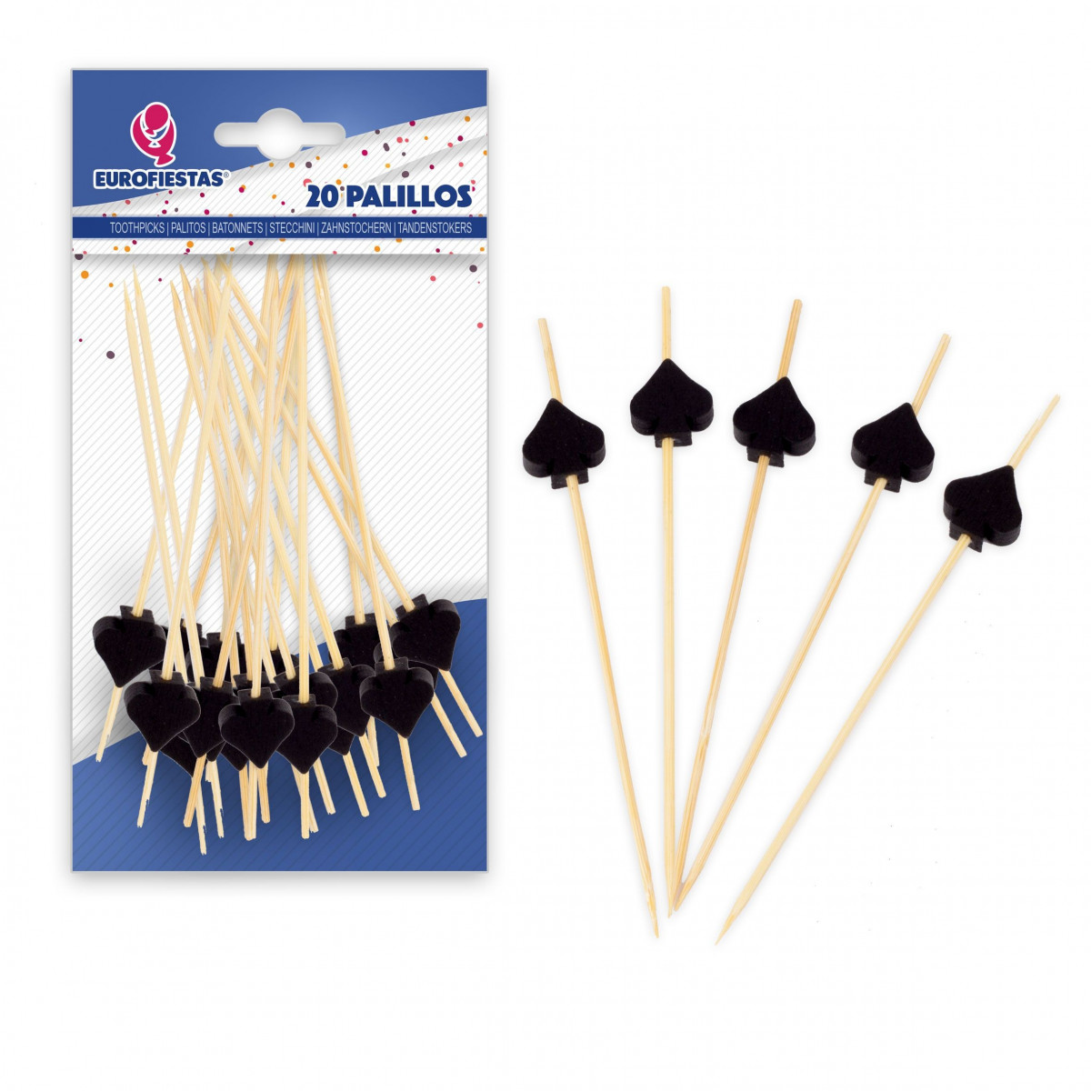 20 cure-dents de 12 cm pique.