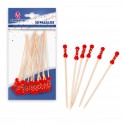 20 cure-dents 12 cm boules rouges
