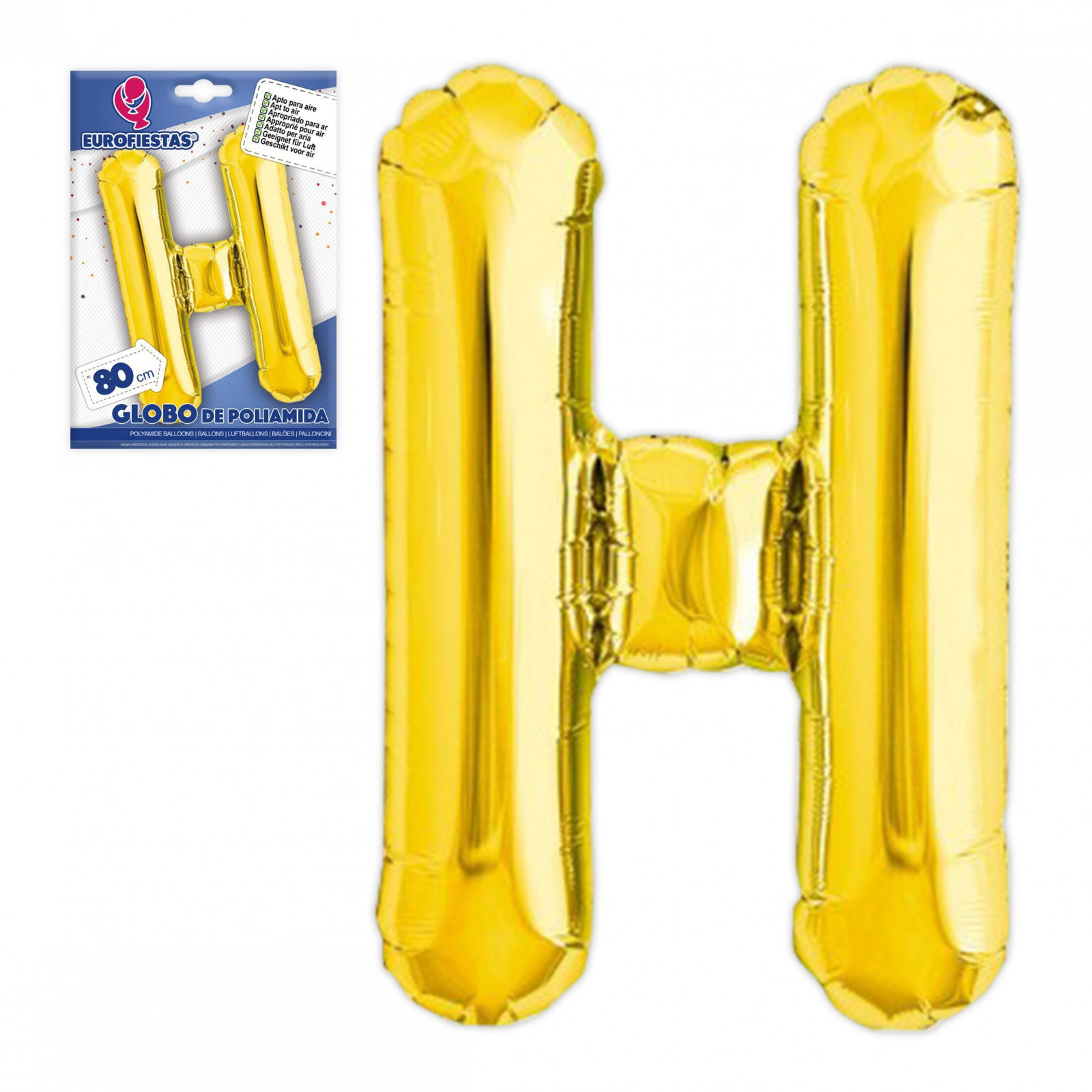 Ballon polyamide lettre h hauteur 80cm