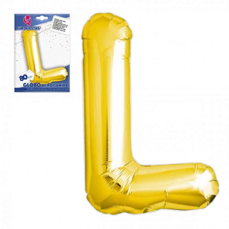 Ballon en polyamide lettre l hauteur 80cm