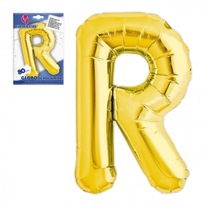 Ballon en polyamide lettre r hauteur 80cm