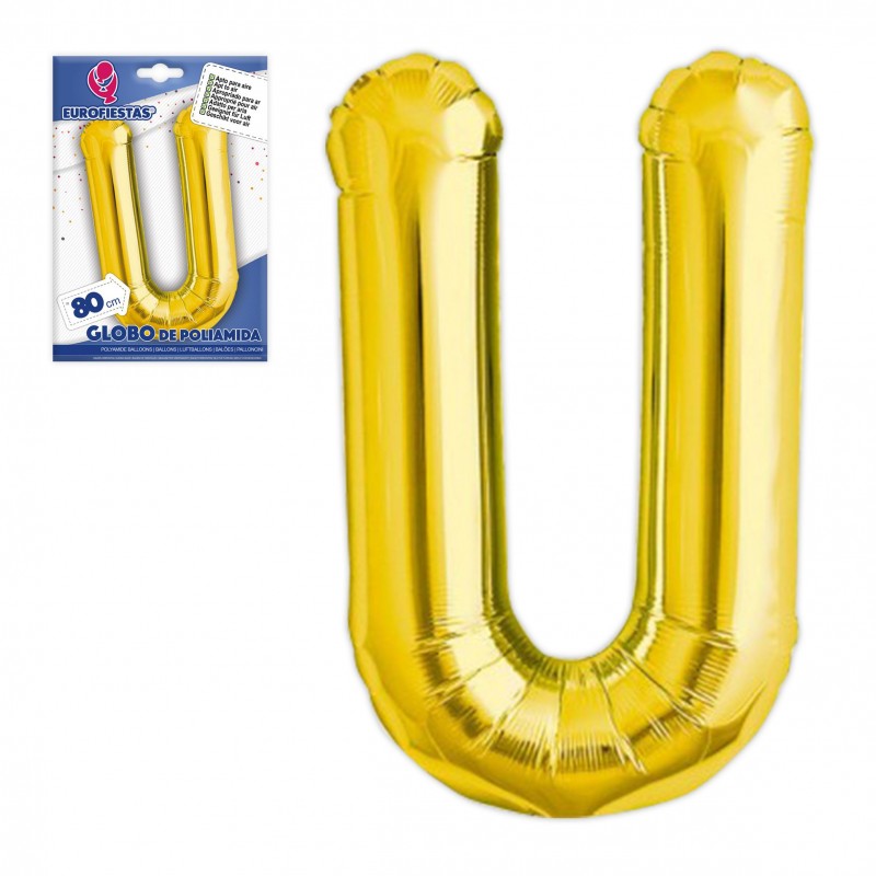 Ballon polyamide lettre u hauteur 80cm