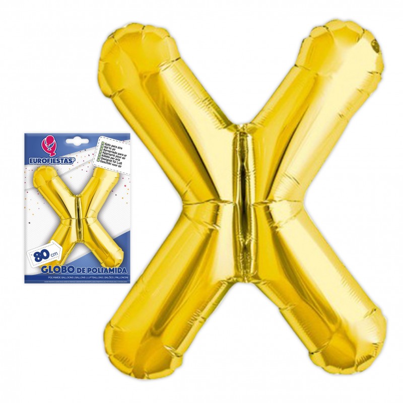 Ballon en polyamide lettre x hauteur 80cm