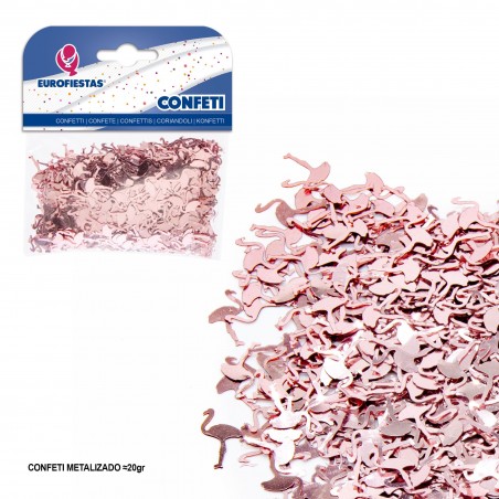 Confetti brillant flamant rose or
