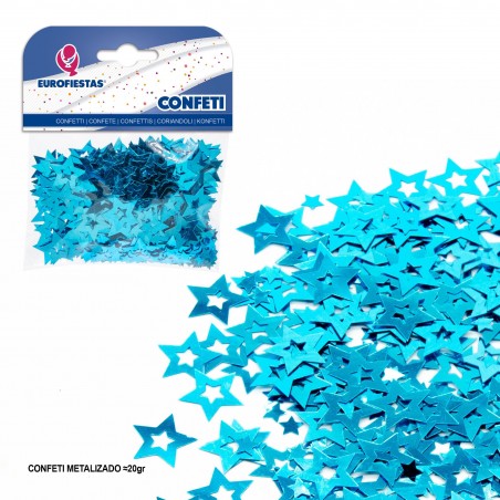 Confettis étoiles bleu brillant