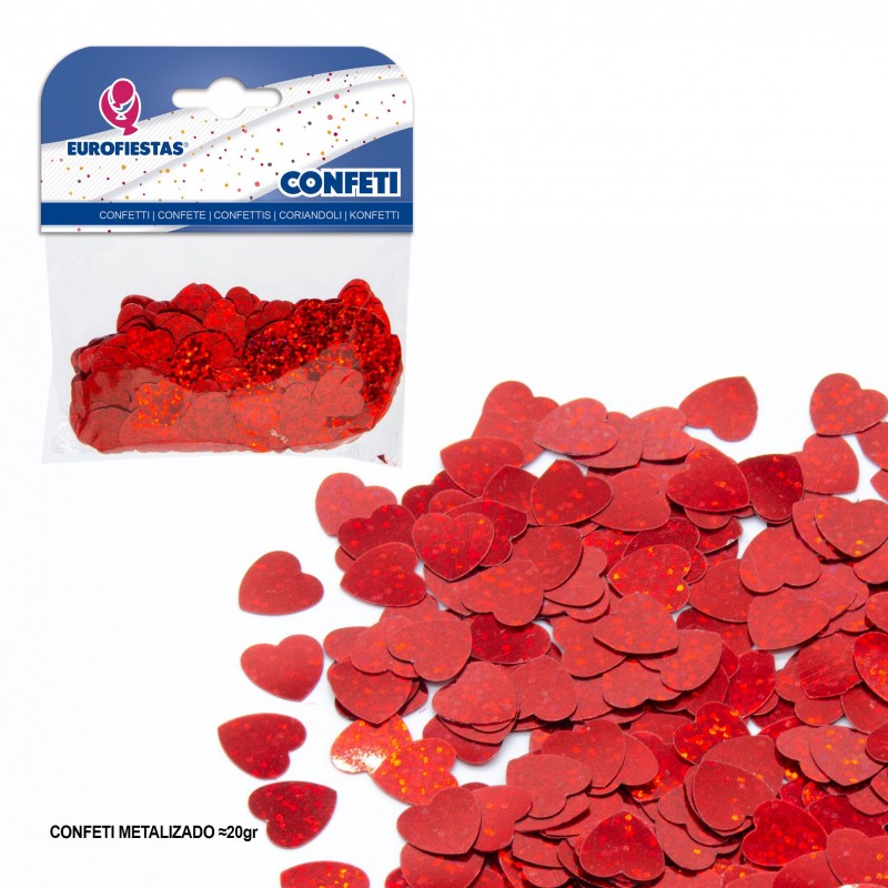 Confettis coeur rouge brillant
