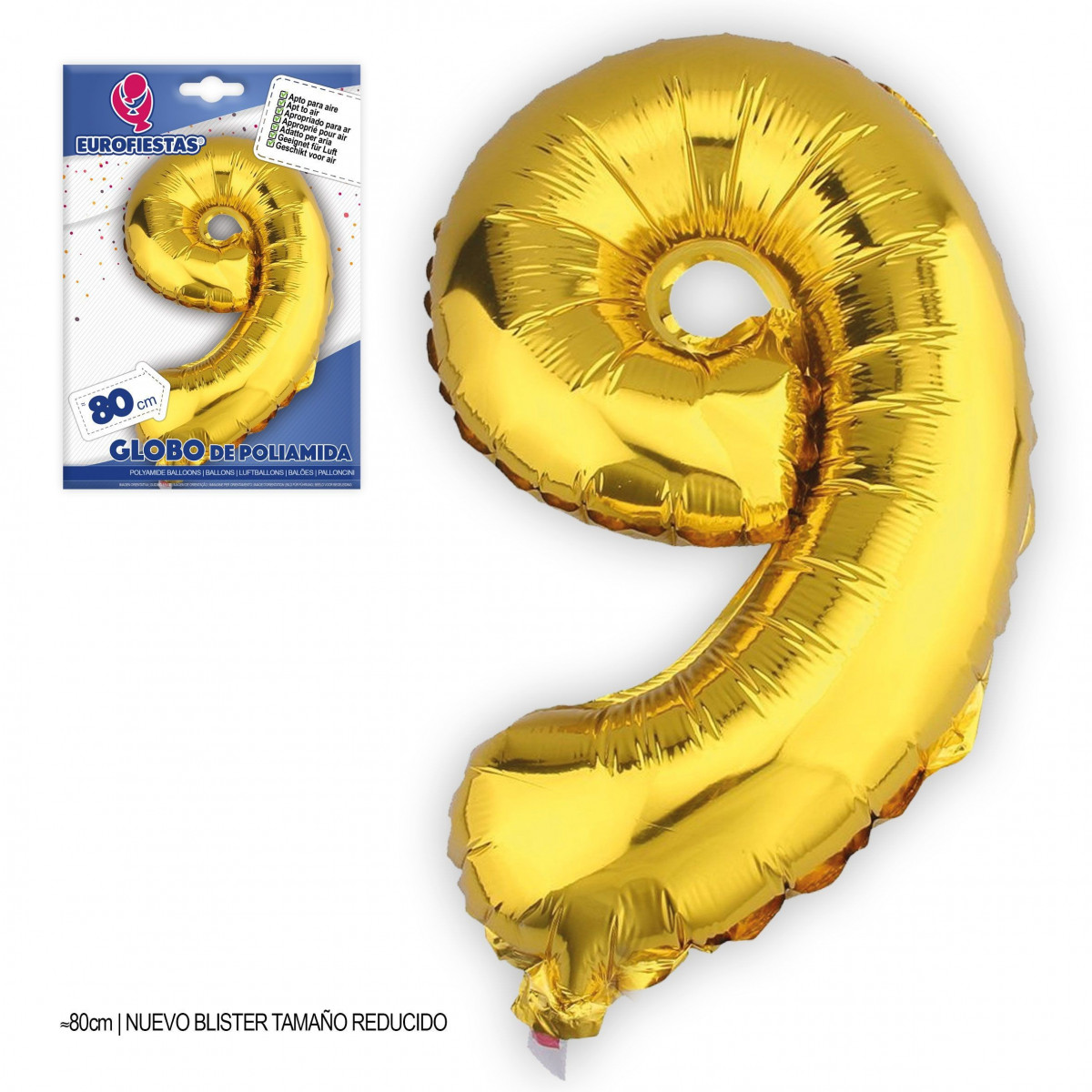 Ballon en polyamide numéro 9 hauteur 80 cm