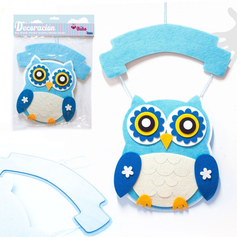 Décoration hibou bleu