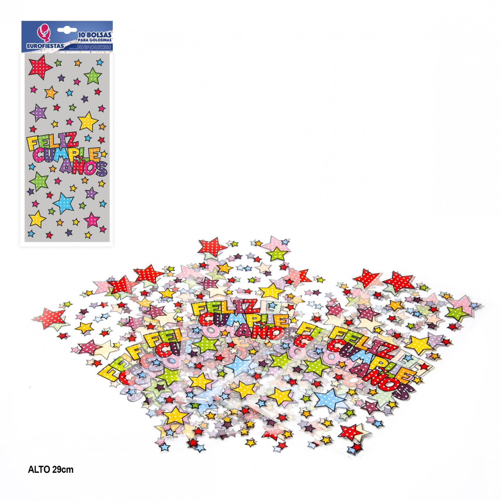 Pack de 10 sacs de bonbons rectangulaires 29x13