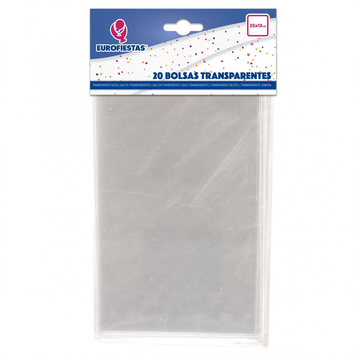 Sacs en plastique transparents 25x13 cm : Pack de 20 unités pour événements et fêtes