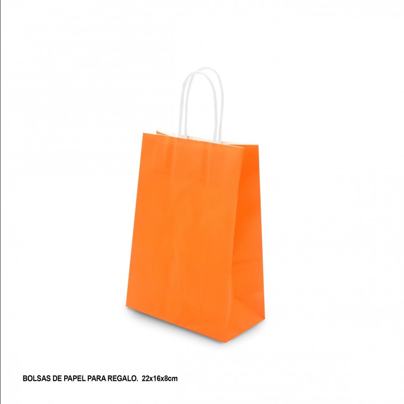 Sac papier 22x18x8cm orange