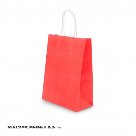 Sac en papier 27x22x11cm rouge