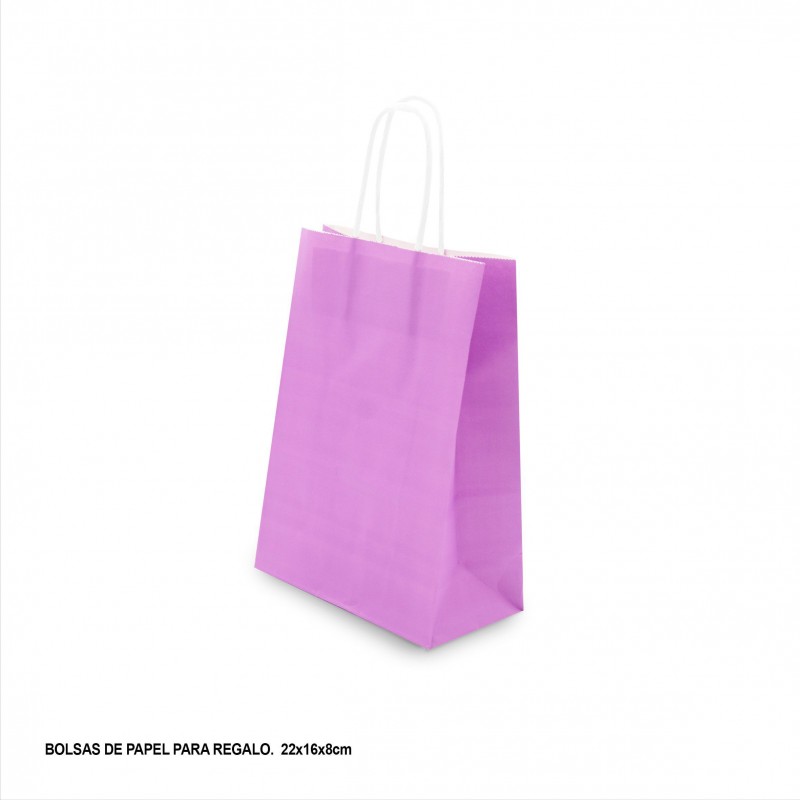 Sac papier 22x18x8cm violet