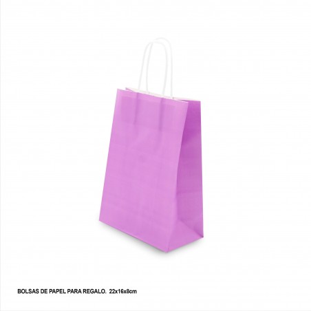 Sac papier 22x18x8cm violet