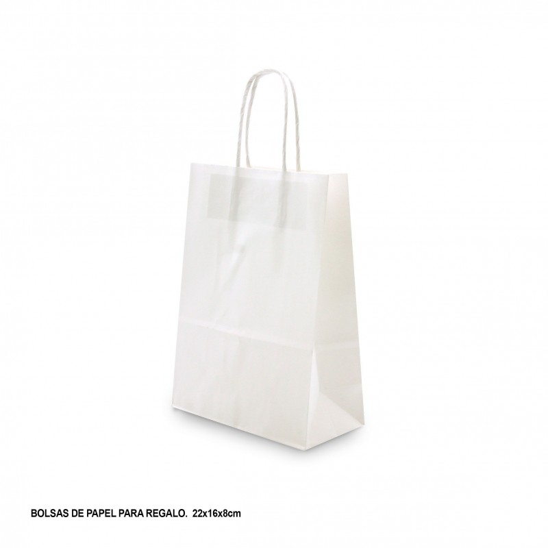 Sac En Papier Blanc 22x18x8cm Sac En Papier Blanc 22x18x8cm