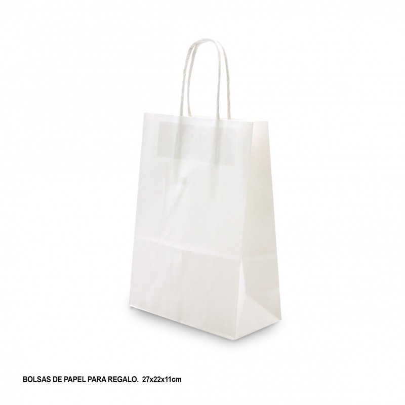 Sac En Papier Blanc 27x22x11cm Sac En Papier Blanc 27x22x11cm