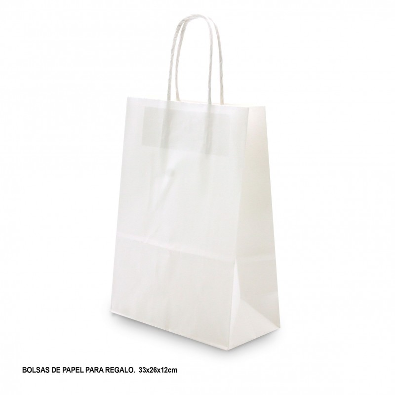 Sac En Papier Blanc 33x26x12cm Sac En Papier Blanc 33x26x12cm