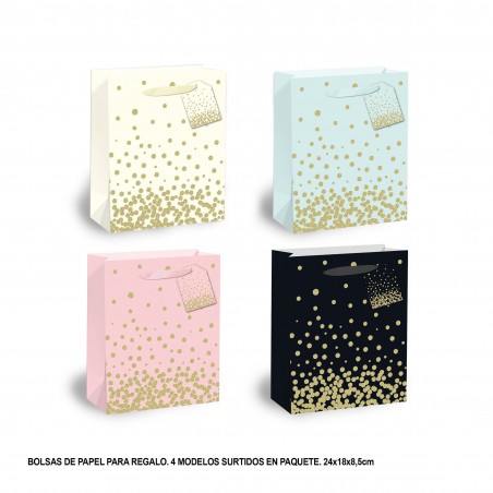 Sac Cadeau Petits Pois Dorés 4 Modèles