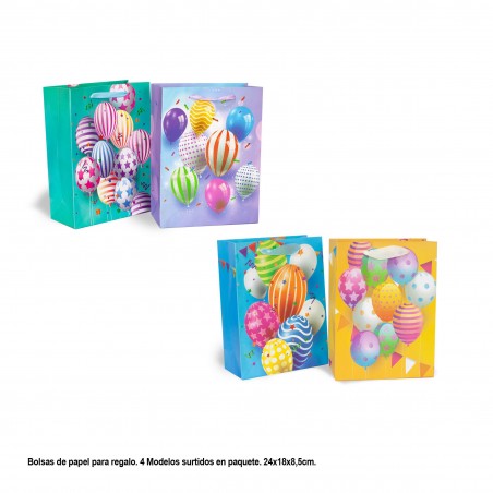 Sac Cadeau Ballons Colorés 4mds Small