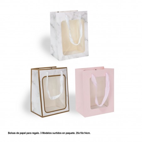 Sac Cadeau Fenêtre Corde 4 Modèles Moyen
