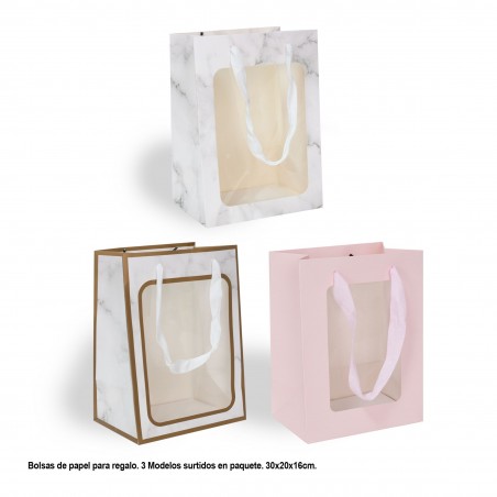 4 modèles de sac cadeau grande fenêtre en corde