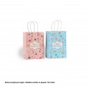 Petit sac cadeau joyeux anniversaire rose bleu 2 modèles