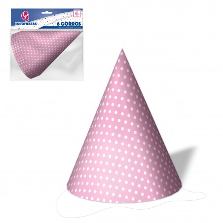 Chapeau rose à pois blancs