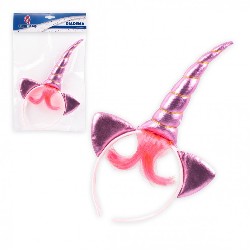 Frange bandeau licorne rose