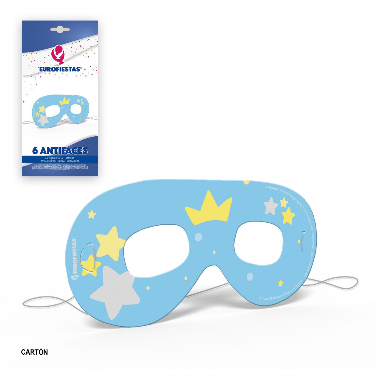 Masque petit collection joyeux anniversaire bleu.