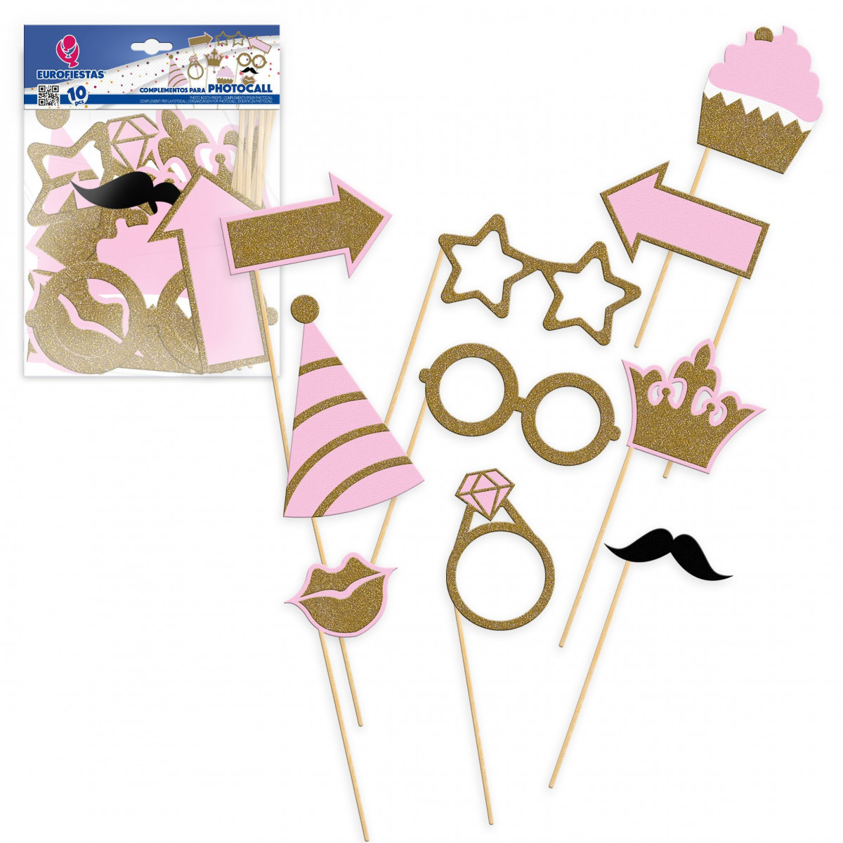Accessoire photocall cupcake doré et rose 10