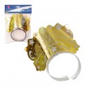 Joyeux anniversaire couronne or paillettes argent